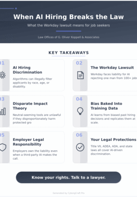 Infographic: The AI That Rejected You From 100 Jobs Could Be Breaking the Law - Inside the Workday Discrimination Case - Key concepts and takeaways