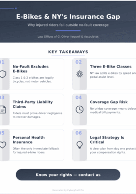 Infographic: E-Bikes Fall Through a Legal Hole in New York: Why Injured Riders Can't Use No-Fault Insurance - Key concepts and takeaways