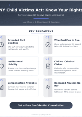 Infographic: You Can Still Sue for Childhood Abuse in New York Until Age 55: What the Child Victims Act Actually Allows - Key concepts and takeaways