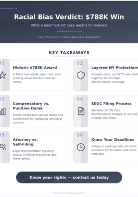 Infographic: A Black Real Estate Agent Just Won $788,000 for Racial Bias - What That Verdict Means for NY Workers - Key concepts and takeaways