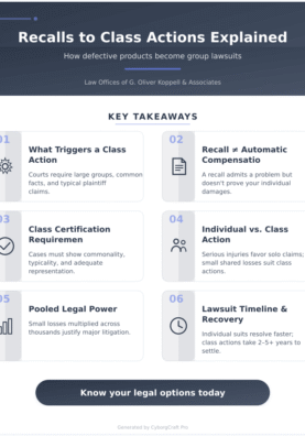 Infographic: When a Product Recall Becomes a Class Action: How Defective Goods Turn Into Group Lawsuits - Key concepts and takeaways